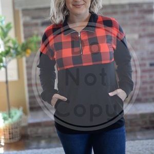 Buffalo plaid pull over